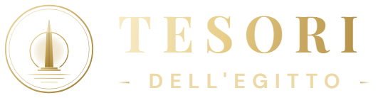 Tesori dell'Egitto, il logo con l'obelisco e il sole dorato